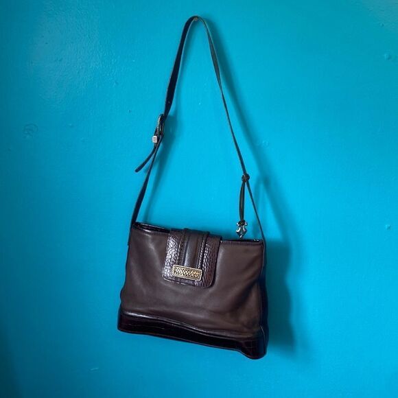 Vintage 100% Leather Purse with Silver Gold Western Style Buckle - Picture 3 of 16